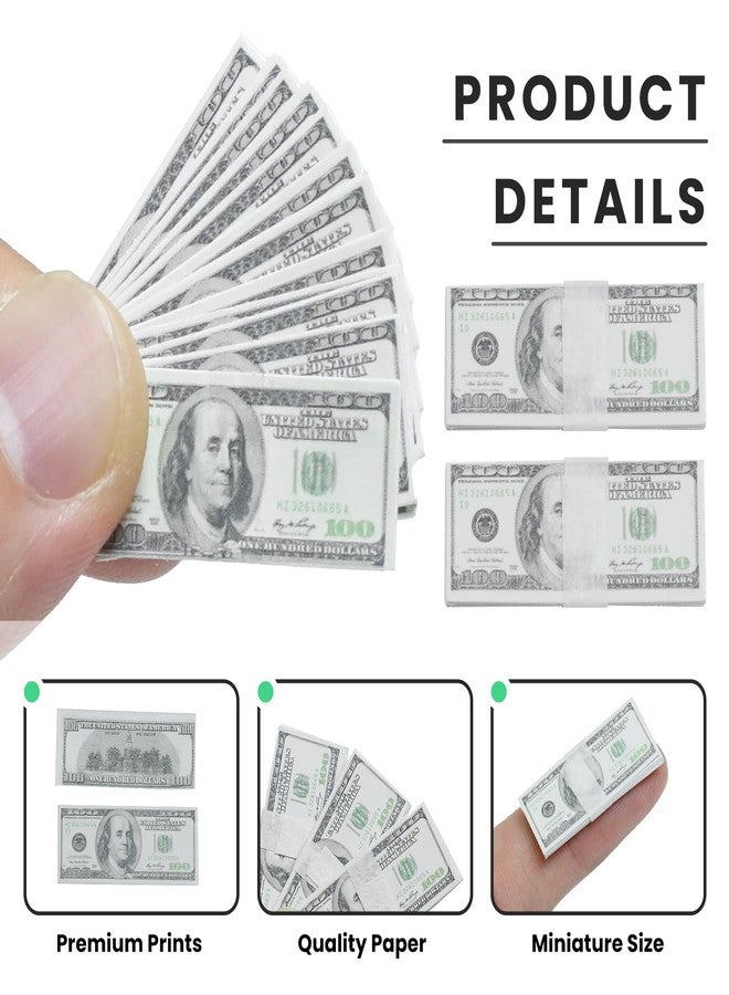 Gabrella 375 Pcs 1:12 Dollhouse Miniature Scene Model Mini Dollar Bills, Fake Bills for Dollhouse Scene Model Craft Supply Dollhouse Accessories - Image 3